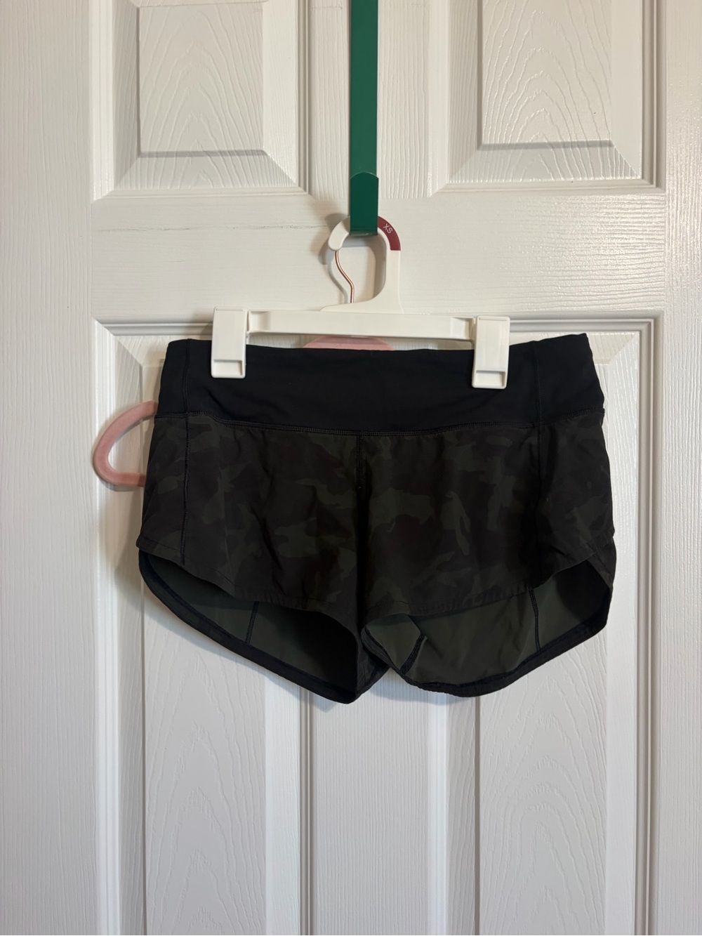LuluLemon Black Camouflage Running Shorts